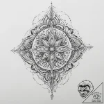 Tattoo sketch cosmic representation, ink illu… – tattoo sketch (№1757350489_0, 08.09.2025 16:54) — tattoovalue.net