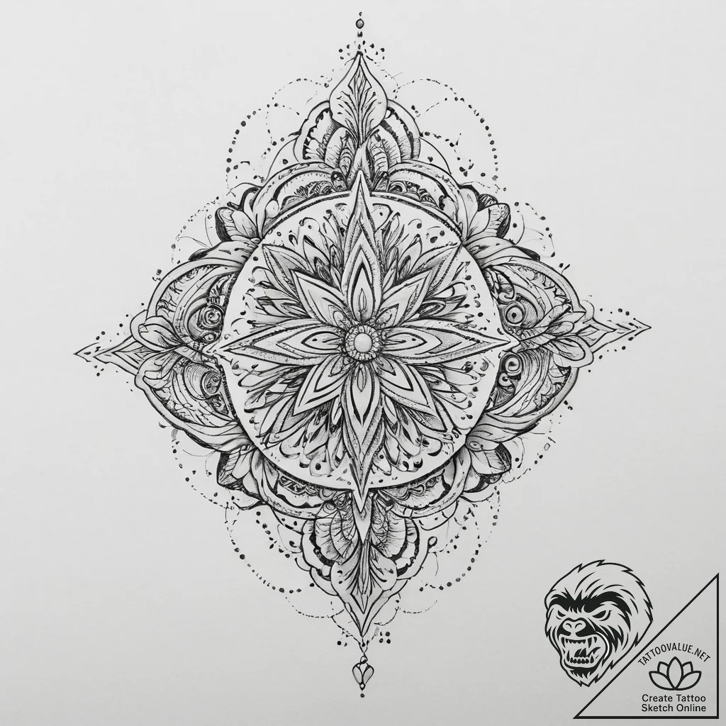 Tattoo sketch cosmic representation, ink illu... - tattoo sketch (№1757350489_0, 08.09.2025 16:54) — tattoovalue.net