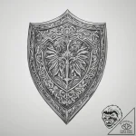 Tattoo sketch metalworking a shield – tattoo sketch (№1757351677_0, 08.09.2025 17:14) — tattoovalue.net