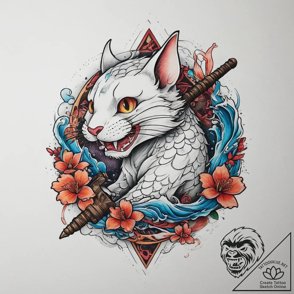 Tattoo sketch tom and jerry with a hammer, ta... - tattoo sketch (№1757351873_0, 08.09.2025 17:17) — tattoovalue.net