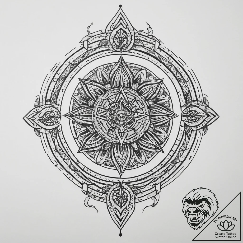 Tattoo sketch labyrinth, tattoo line art, old... - tattoo sketch (№1757352470_0, 08.09.2025 17:27) — tattoovalue.net