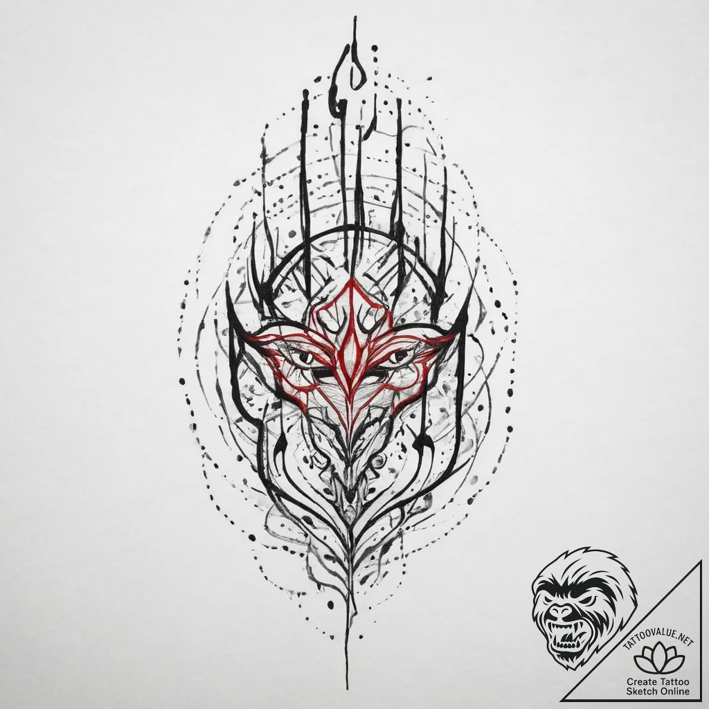 Tattoo sketch spirit, tattoo line art, minima... - tattoo sketch (№1757353068_0, 08.09.2025 17:37) — tattoovalue.net