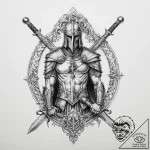 Tattoo sketch king arthur with excalibur, ink… – tattoo sketch (№1757353666_0, 08.09.2025 17:47) — tattoovalue.net