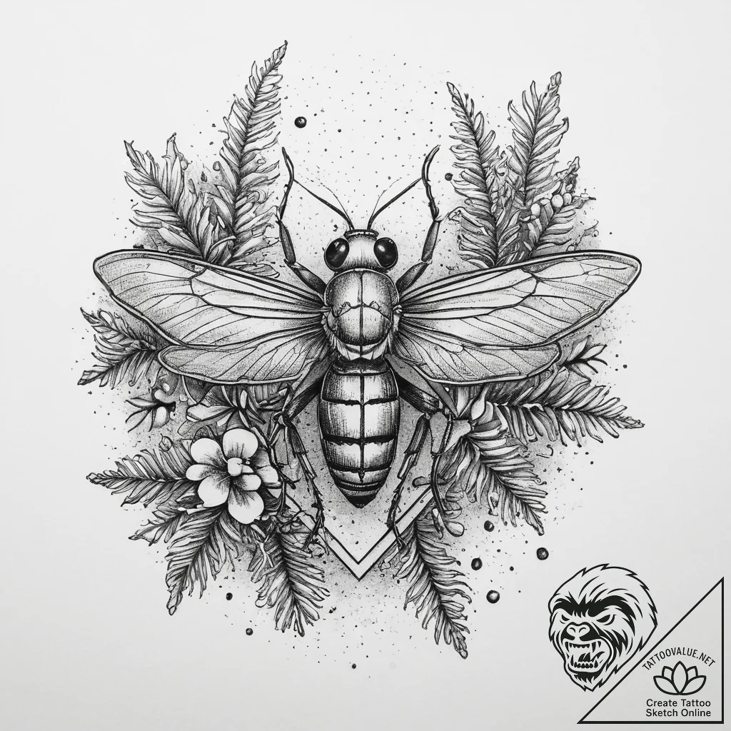 Tattoo sketch snowy tree cricket, tattoo sket... - tattoo sketch (№1757353867_0, 08.09.2025 17:51) — tattoovalue.net