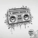 Tattoo sketch hip-hop boombox, tattoo flash s… – tattoo sketch (№1757355254_0, 08.09.2025 18:14) — tattoovalue.net