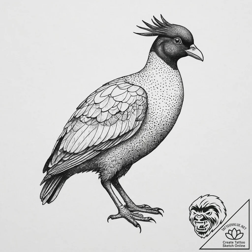 Tattoo sketch pukeko, tattoo flash sheet desi... - tattoo sketch (№1757356054_0, 08.09.2025 18:27) — tattoovalue.net