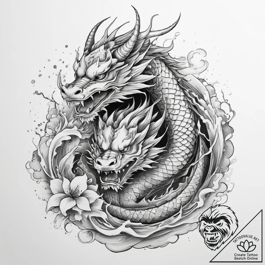 Tattoo sketch a symbolic object, ink illustra... - tattoo sketch (№1757357468_0, 08.09.2025 18:51) — tattoovalue.net