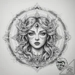 Tattoo sketch cosmic spirit, tattoo drawing o… – tattoo sketch (№1757357664_0, 08.09.2025 18:54) — tattoovalue.net