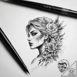 Tattoo sketch paintbrush with a palette – tattoo sketch (№1757358647_0, 08.09.2025 19:10) — tattoovalue.net