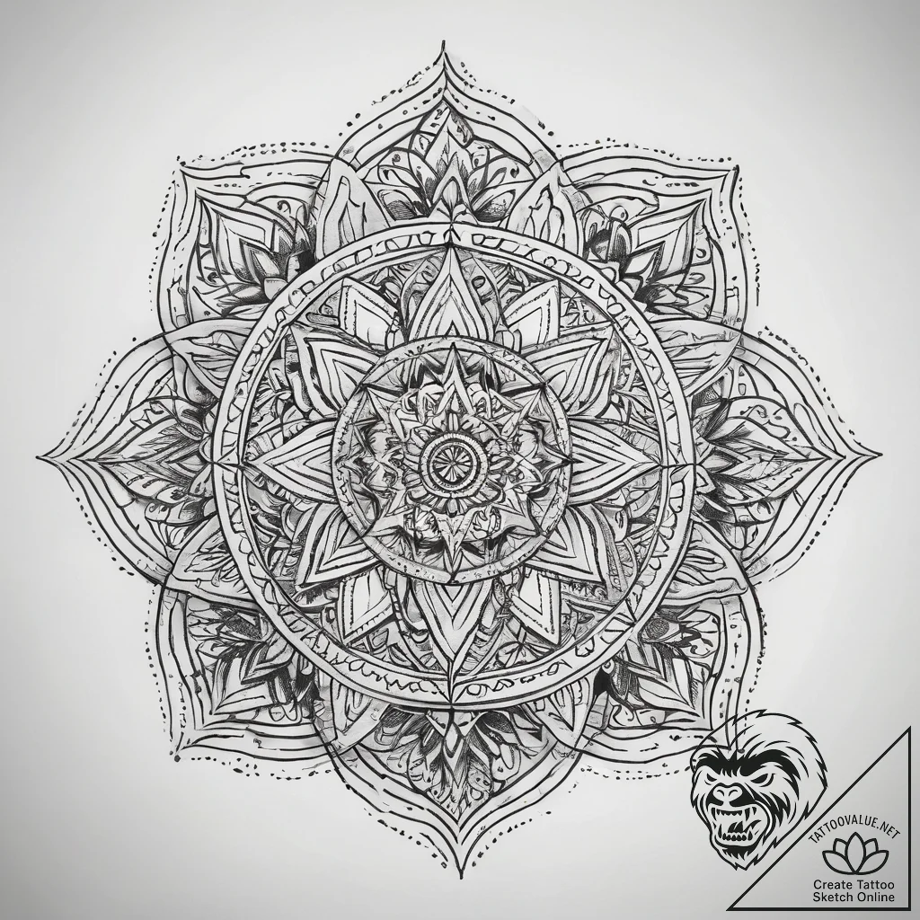 Tattoo sketch spiritual object, ink illustrat... - tattoo sketch (№1757359640_0, 08.09.2025 19:27) — tattoovalue.net