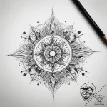 Tattoo sketch cosmic representation, ink illu… – tattoo sketch (№1757359837_0, 08.09.2025 19:30) — tattoovalue.net