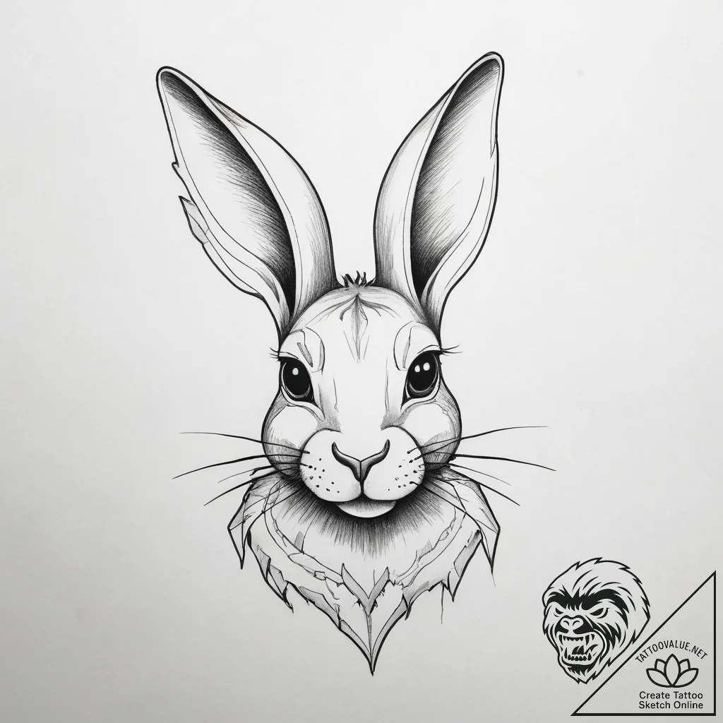Tattoo sketch кролик, tattoo flash sheet desi... - tattoo sketch (№1757361035_0, 08.09.2025 19:50) — tattoovalue.net
