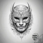 Tattoo sketch mask – tattoo sketch (№1757362630_0, 08.09.2025 20:17) — tattoovalue.net