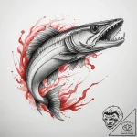 Tattoo sketch barracuda, artistic tattoo sket… – tattoo sketch (№1757364410_0, 08.09.2025 20:46) — tattoovalue.net