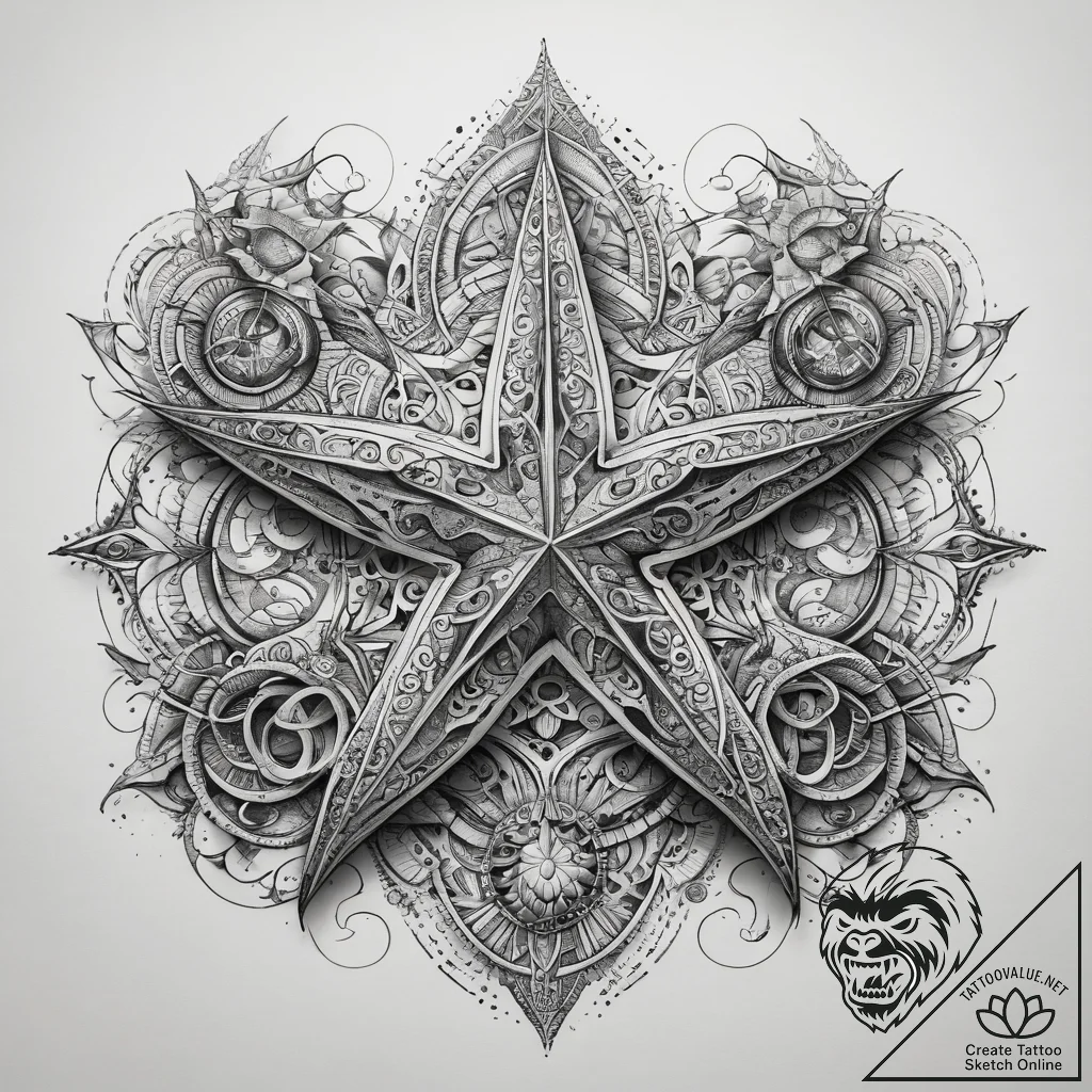 Tattoo sketch brittle star, tattoo flash shee... - tattoo sketch (№1757364612_0, 08.09.2025 20:50) — tattoovalue.net