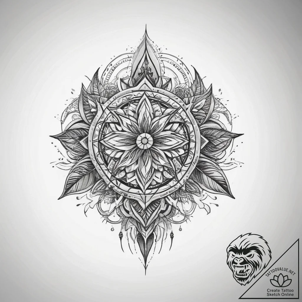 Tattoo sketch a symbolic concept, tattoo line... - tattoo sketch (№1757365595_0, 08.09.2025 21:06) — tattoovalue.net