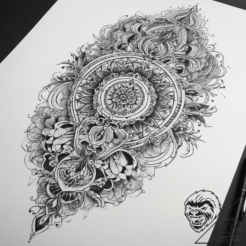 Tattoo sketch oasis, artistic tattoo sketch,... - tattoo sketch (№1757365791_0, 08.09.2025 21:09) — tattoovalue.net