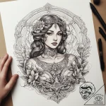 Tattoo sketch hands with a statue, tattoo lin… – tattoo sketch (№1757365994_0, 08.09.2025 21:13) — tattoovalue.net