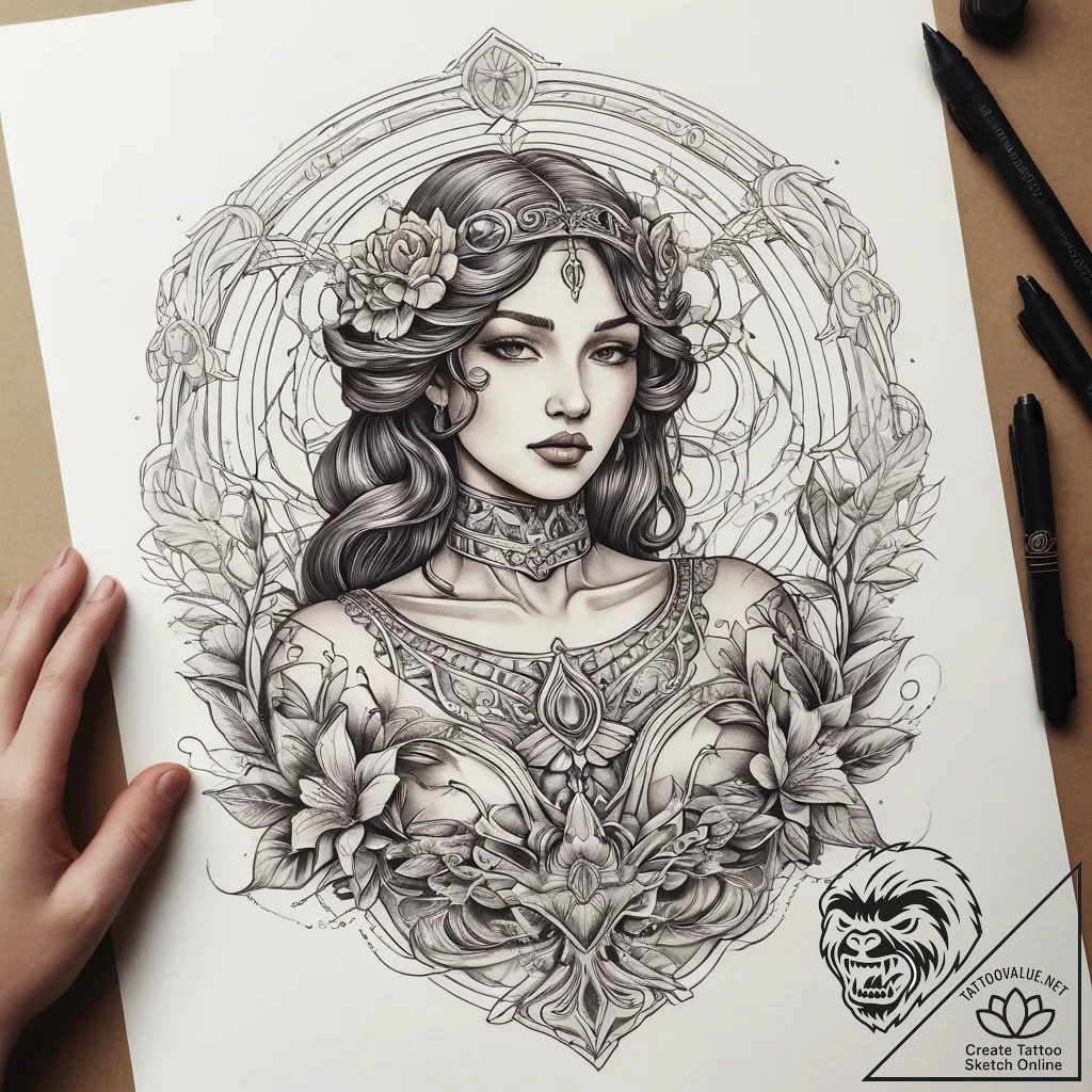 Tattoo sketch hands with a statue, tattoo lin... - tattoo sketch (№1757365994_0, 08.09.2025 21:13) — tattoovalue.net