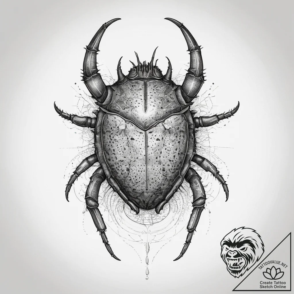 Tattoo sketch horseshoe crab larva, concept a... - tattoo sketch (№1757368192_0, 08.09.2025 21:49) — tattoovalue.net