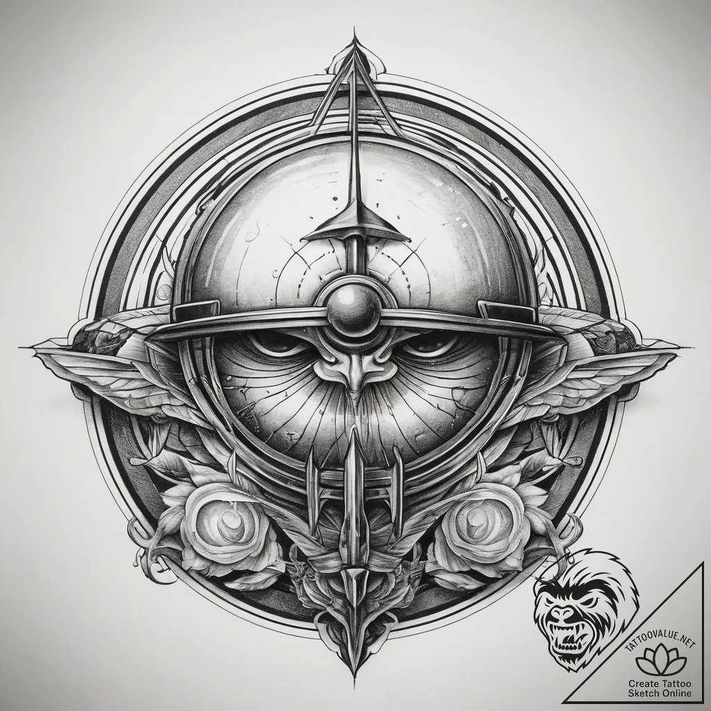 Tattoo sketch magic orb, concept art for tatt... - tattoo sketch (№1757368388_0, 08.09.2025 21:53) — tattoovalue.net