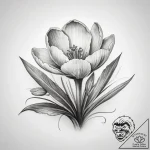 Tattoo sketch crocus – tattoo sketch (№1757368782_0, 08.09.2025 21:59) — tattoovalue.net