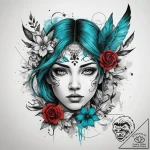 Tattoo sketch turquoise, tattoo sketch design… – tattoo sketch (№1757369172_0, 08.09.2025 22:06) — tattoovalue.net