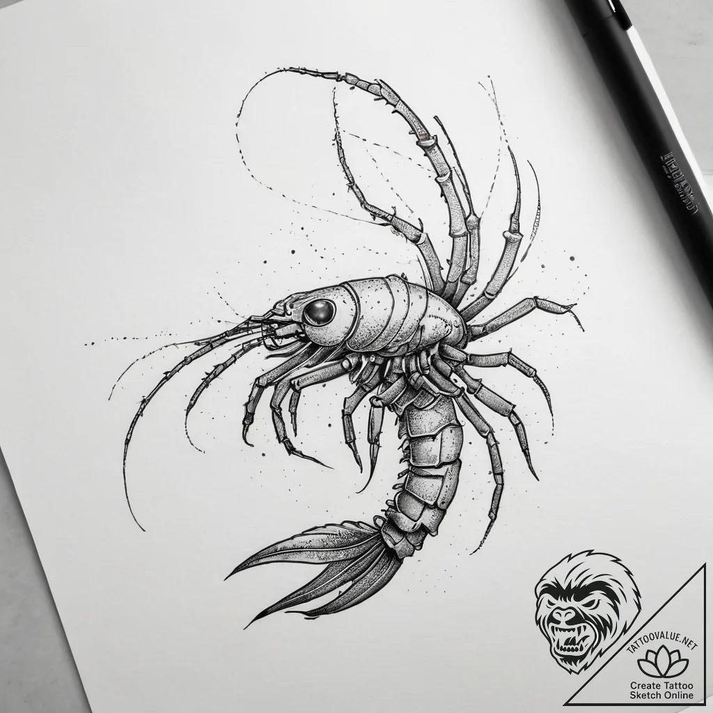 Tattoo sketch shrimp, tattoo drawing outline,... - tattoo sketch (№1757369966_0, 08.09.2025 22:19) — tattoovalue.net
