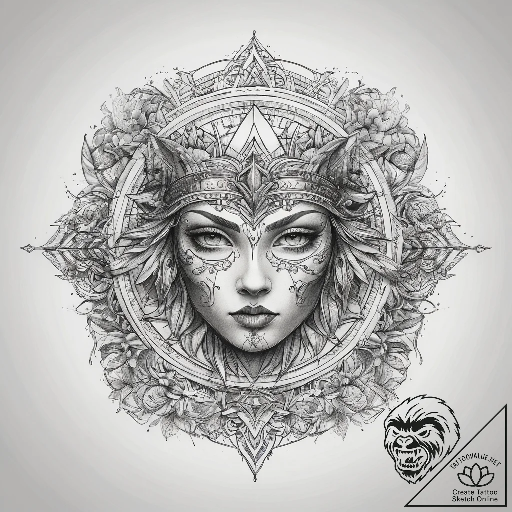Tattoo sketch sky, artistic tattoo sketch, se... - tattoo sketch (№1757373163_0, 08.09.2025 23:12) — tattoovalue.net
