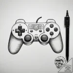 Tattoo sketch gamer joystick and console – tattoo sketch (№1757373957_0, 08.09.2025 23:25) — tattoovalue.net