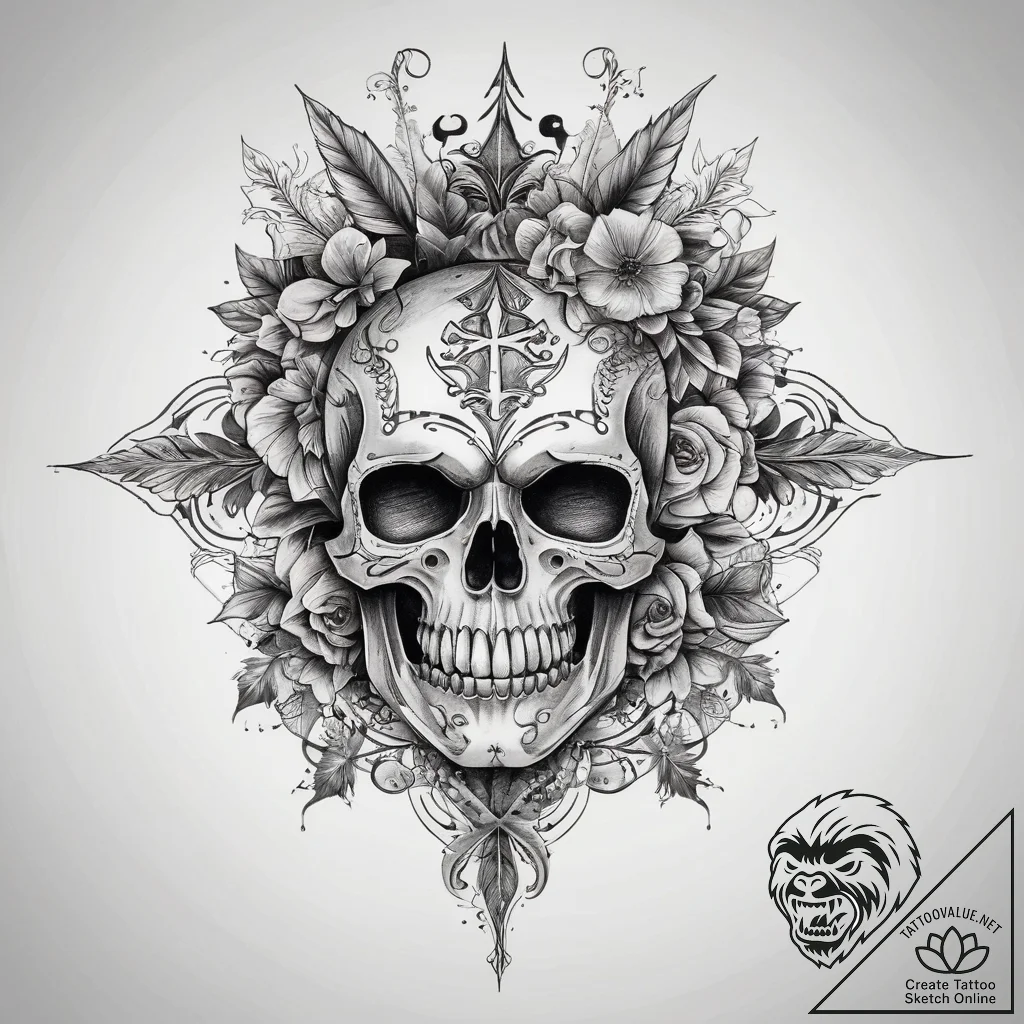 Tattoo sketch gray, ink illustration for tatt... - tattoo sketch (№1757374551_0, 08.09.2025 23:35) — tattoovalue.net