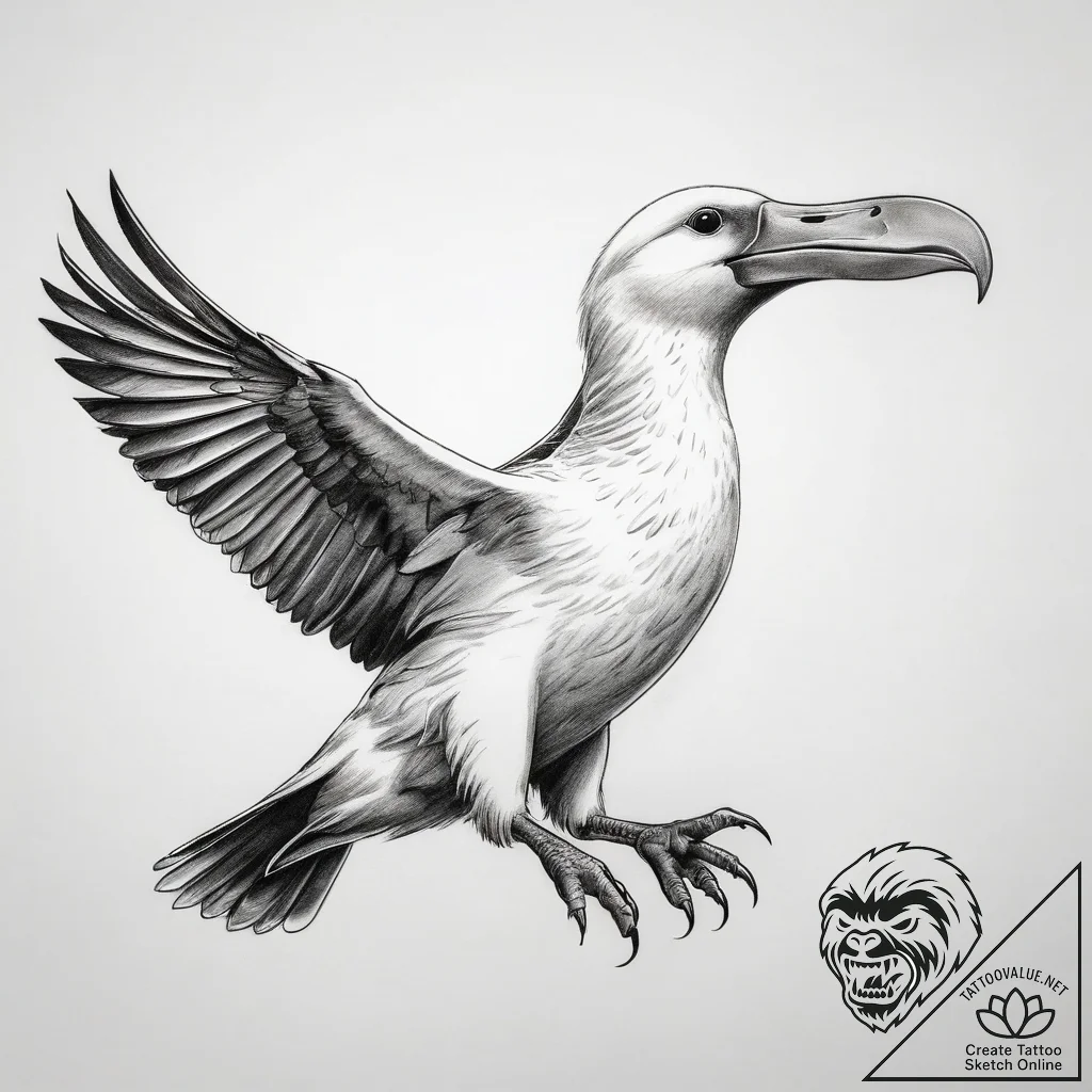 Tattoo sketch albatross - tattoo sketch (№1757375542_0, 08.09.2025 23:52) — tattoovalue.net