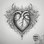 Tattoo sketch fine line of a heart, tattoo dr… – tattoo sketch (№1757377926_0, 09.09.2025 00:32) — tattoovalue.net
