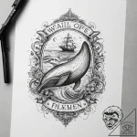 Tattoo sketch puns a whale with a “wail of a… – tattoo sketch (№1757378330_0, 09.09.2025 00:38) — tattoovalue.net