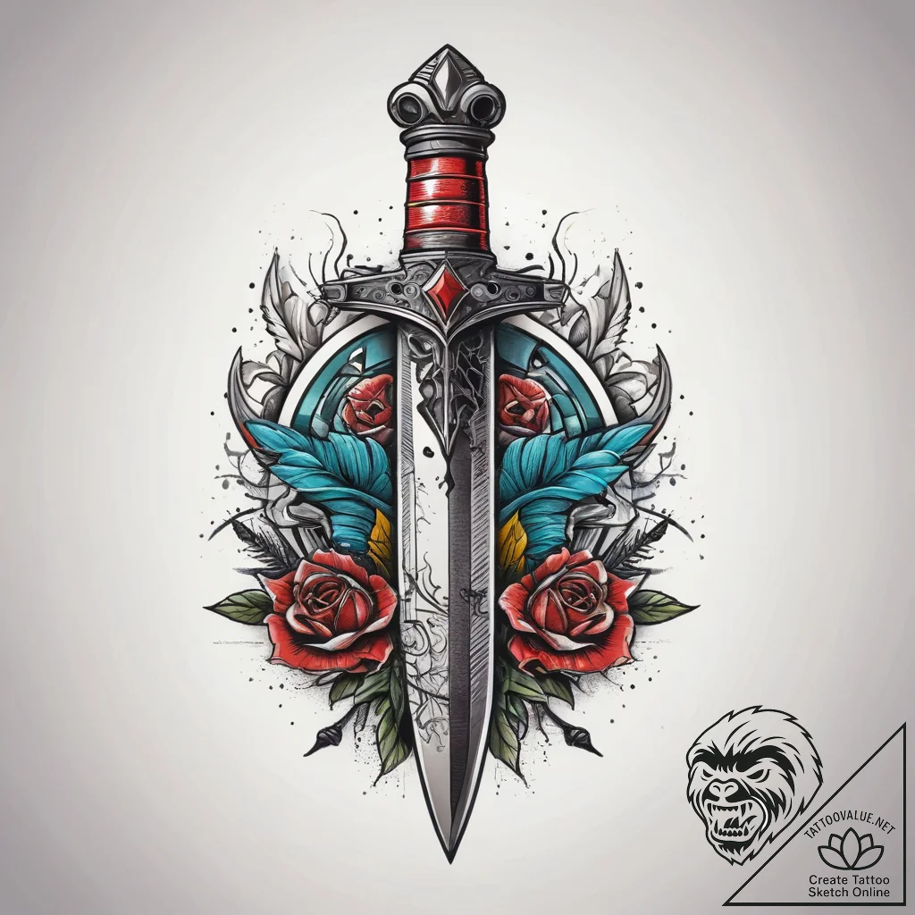 Tattoo sketch dagger, artistic tattoo sketch,... - tattoo sketch (№1757381722_0, 09.09.2025 01:35) — tattoovalue.net