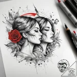 Tattoo sketch romantic sunrise with a couple,… – tattoo sketch (№1757382311_0, 09.09.2025 01:45) — tattoovalue.net