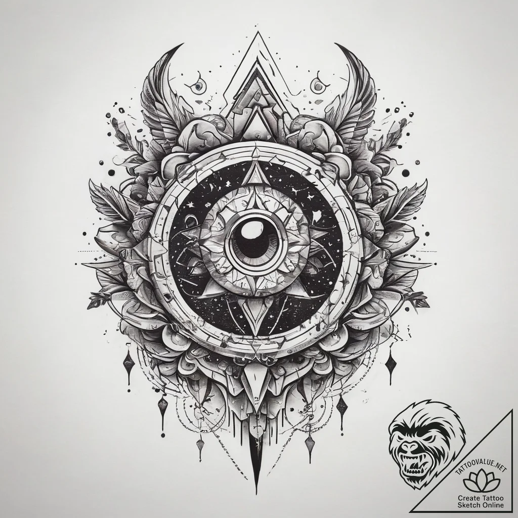 Tattoo sketch cosmic dimension, tattoo sketch... - tattoo sketch (№1757383306_0, 09.09.2025 02:01) — tattoovalue.net