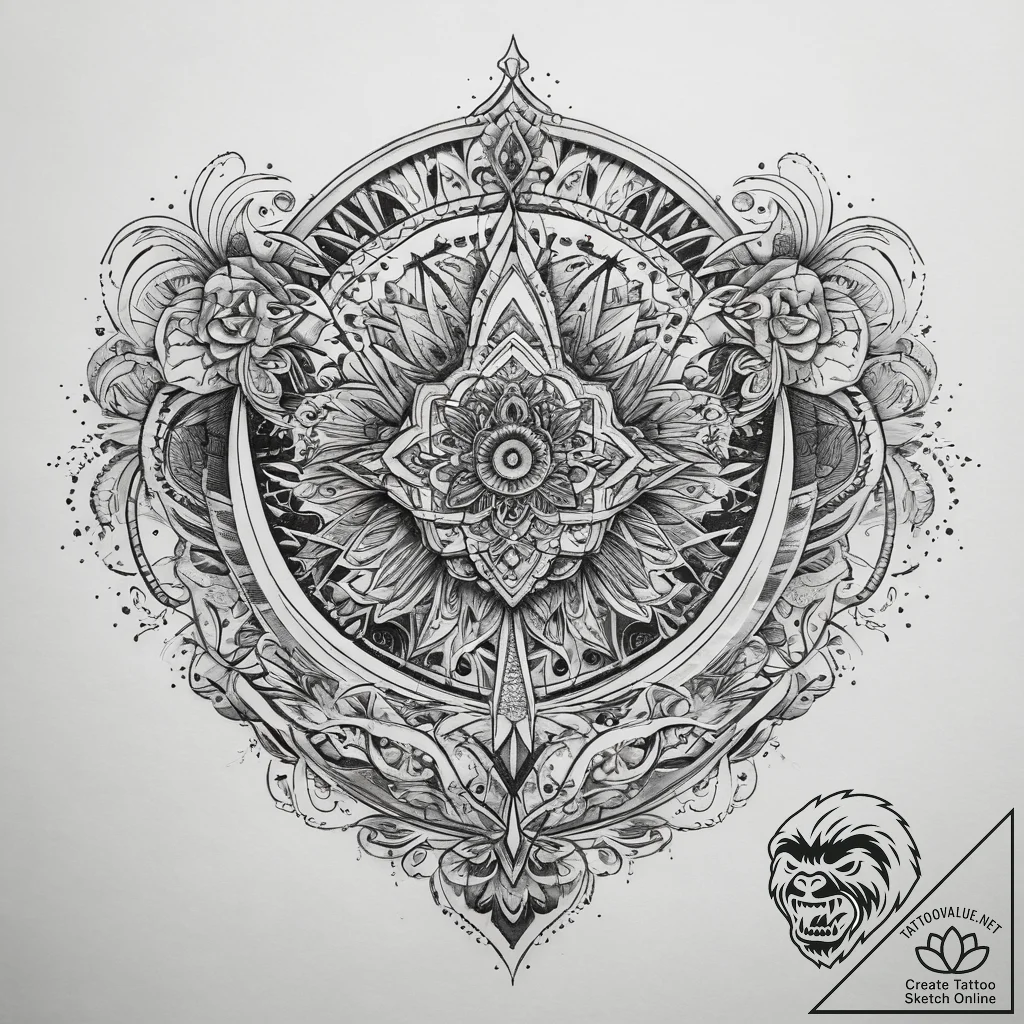 Tattoo sketch elegant fan, tattoo flash sheet... - tattoo sketch (№1757388447_0, 09.09.2025 03:27) — tattoovalue.net