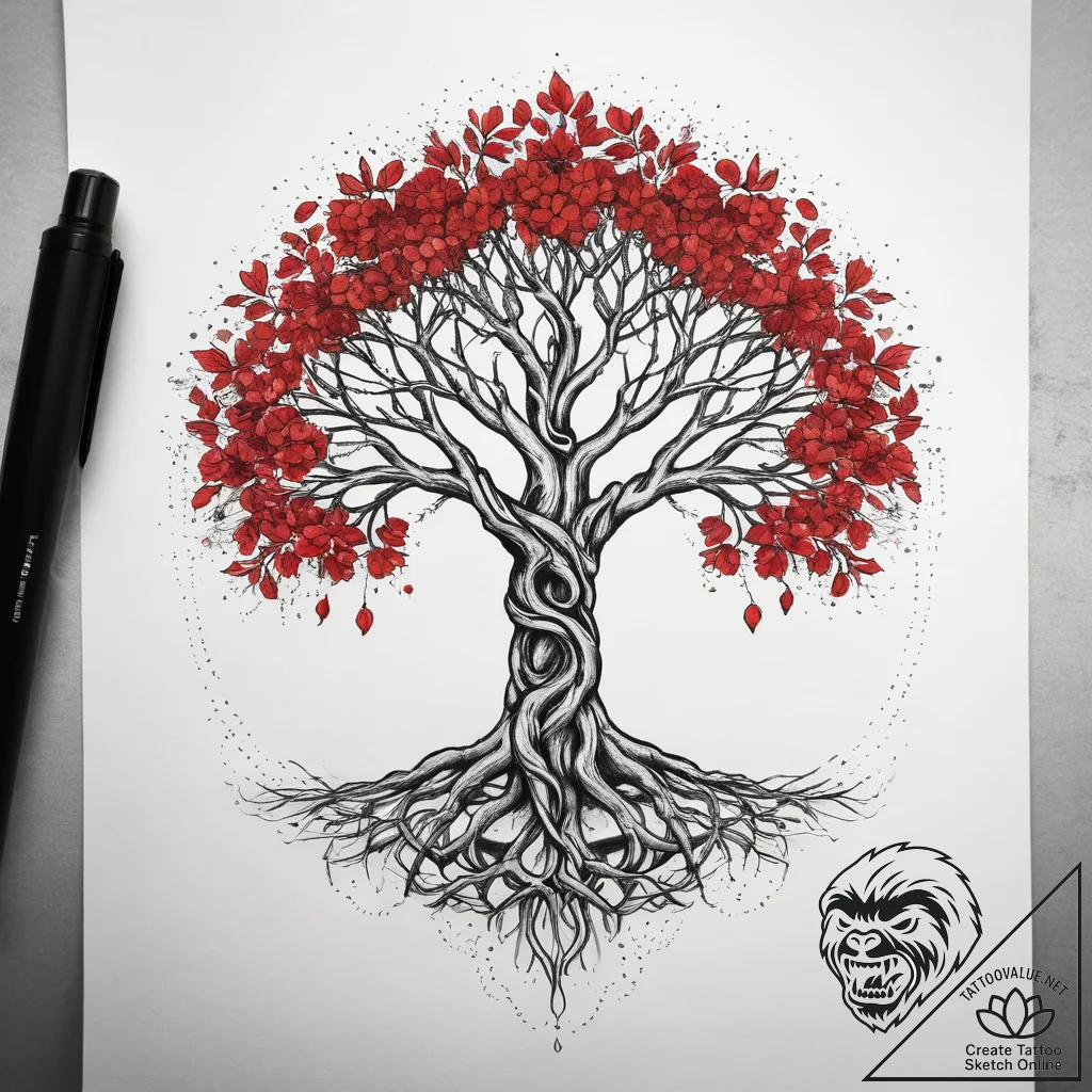 Tattoo sketch tree of life, tattoo line art,... - tattoo sketch (№1757389246_0, 09.09.2025 03:40) — tattoovalue.net