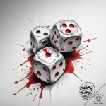 Tattoo sketch dice with blood – tattoo sketch (№1757389837_0, 09.09.2025 03:50) — tattoovalue.net