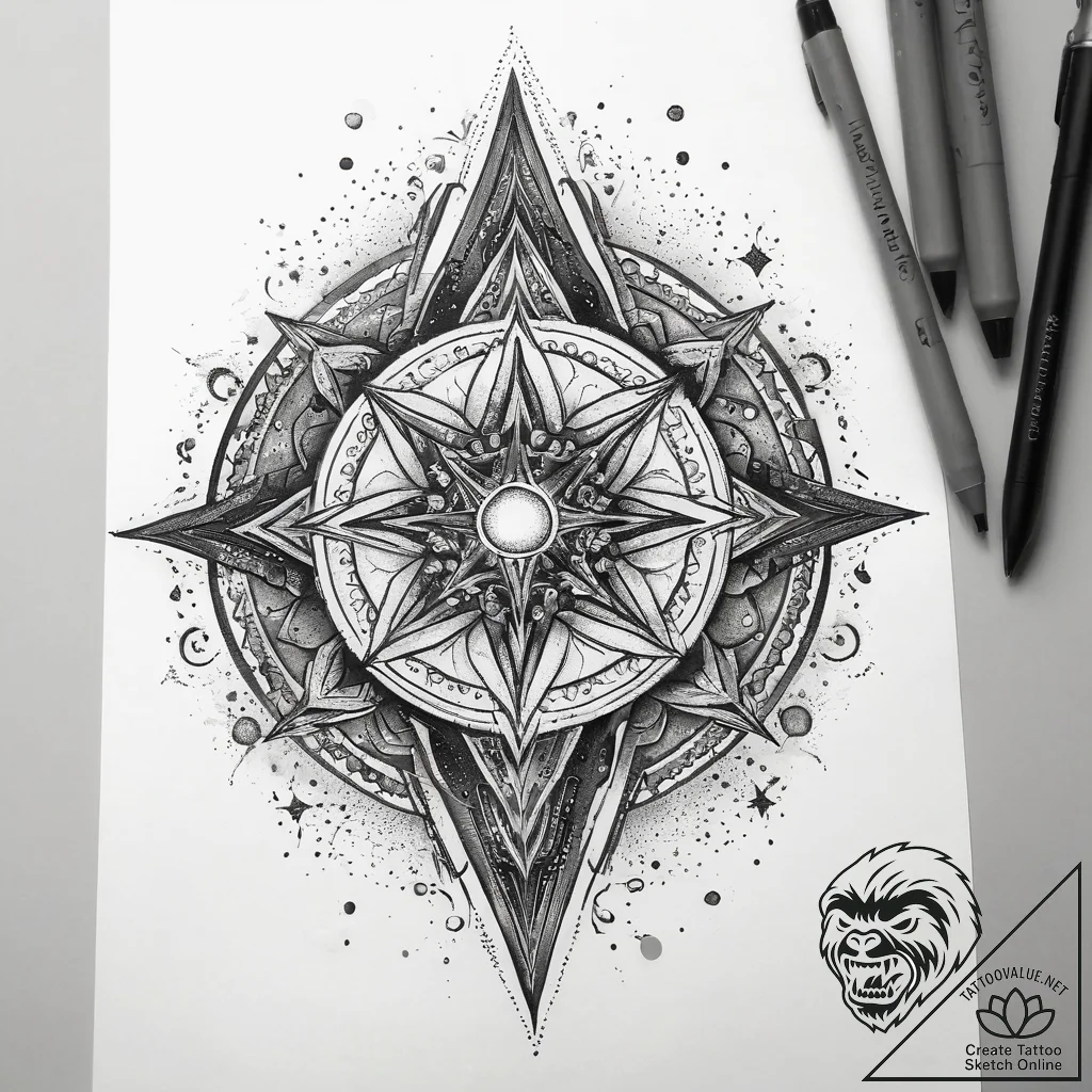 Tattoo sketch cosmic ground, artistic tattoo... - tattoo sketch (№1757390636_0, 09.09.2025 04:03) — tattoovalue.net
