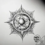 Tattoo sketch star and crescent – tattoo sketch (№1757391831_0, 09.09.2025 04:23) — tattoovalue.net