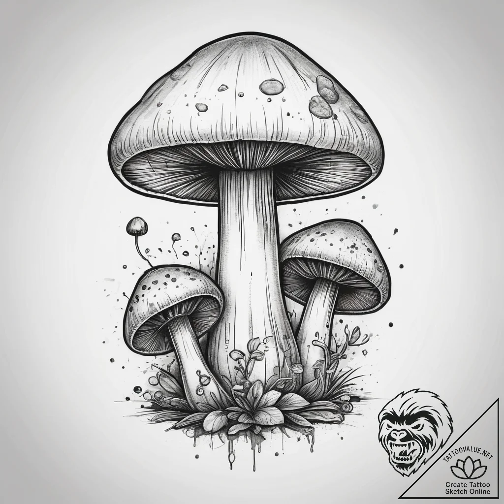 Tattoo sketch puns a mushroom with "fungi to... - tattoo sketch (№1757392221_0, 09.09.2025 04:30) — tattoovalue.net