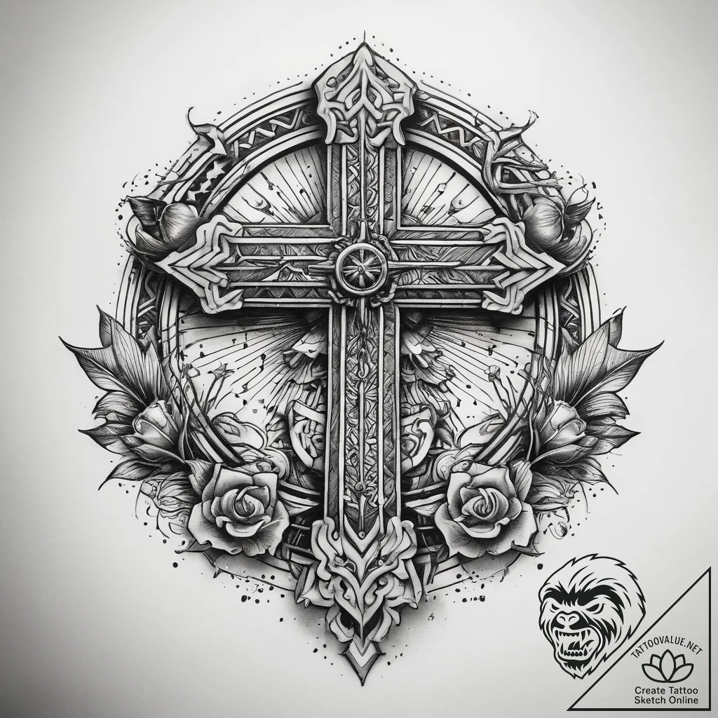 лайнворк (linework), artistic tattoo sketch,... - tattoo sketch (№1757392812_0, 09.09.2025 04:40) — tattoovalue.net