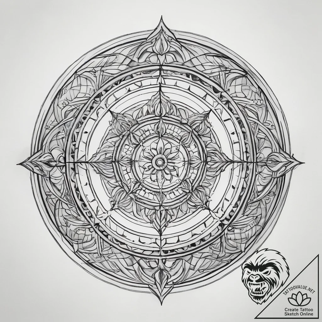 Tattoo sketch circle - tattoo sketch (№1757393011_0, 09.09.2025 04:43) — tattoovalue.net