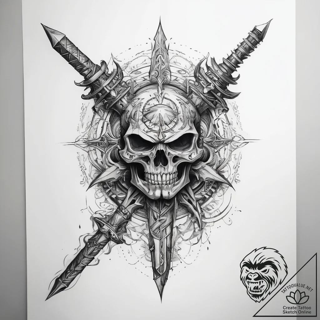 Tattoo sketch weapon - tattoo sketch (№1757393208_0, 09.09.2025 04:46) — tattoovalue.net