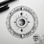 Tattoo sketch moon phases – tattoo sketch (№1757393604_0, 09.09.2025 04:53) — tattoovalue.net