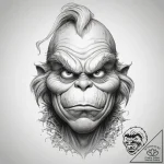Tattoo sketch the grinch with a grave, artist… – tattoo sketch (№1757393798_0, 09.09.2025 04:56) — tattoovalue.net