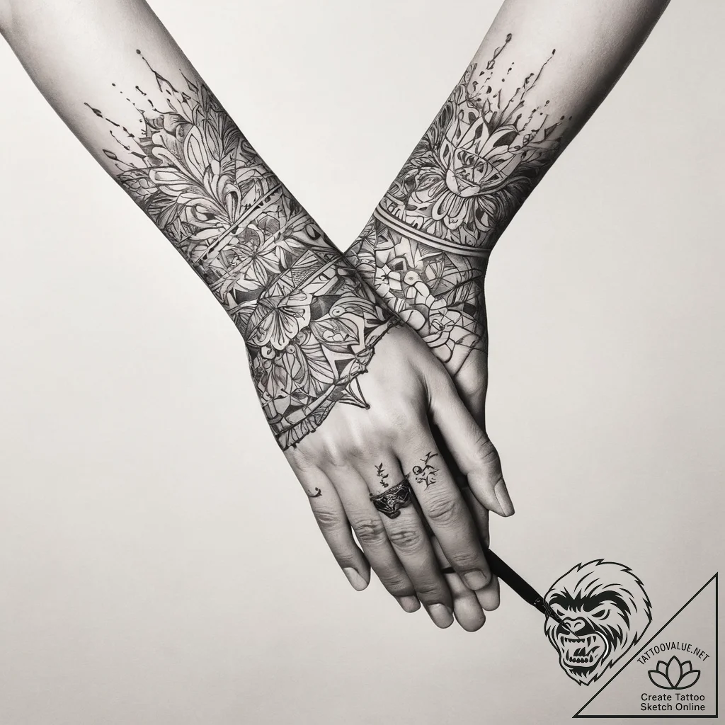 Tattoo sketch hands with a pen, ink illustrat... - tattoo sketch (№1757393994_0, 09.09.2025 04:59) — tattoovalue.net