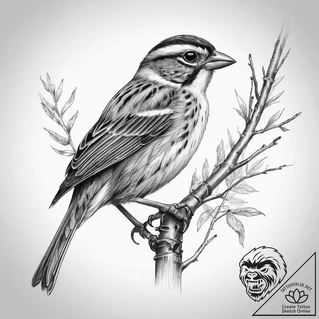 Tattoo sketch swamp sparrow, tattoo sketch de... - tattoo sketch (№1757394386_0, 09.09.2025 05:06) — tattoovalue.net